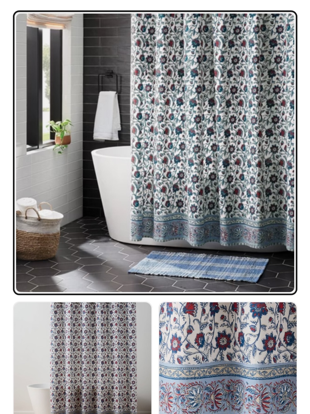Threshold  NWOT Blue and Red Printed Shower Curtain - Americana